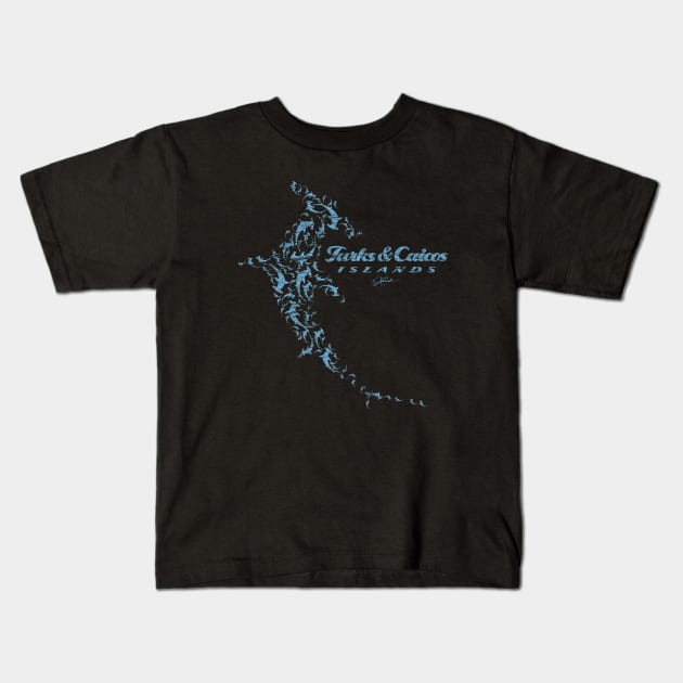 Turks & Caicos Islands Hammerhead Shark School (Distressed) Kids T-Shirt by jcombs